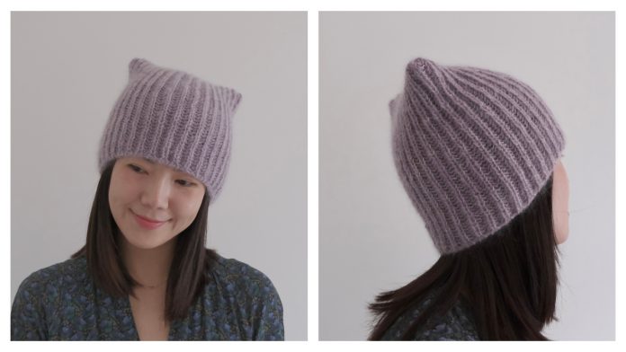 Kitty Beanie Hat Free Knitting Pattern