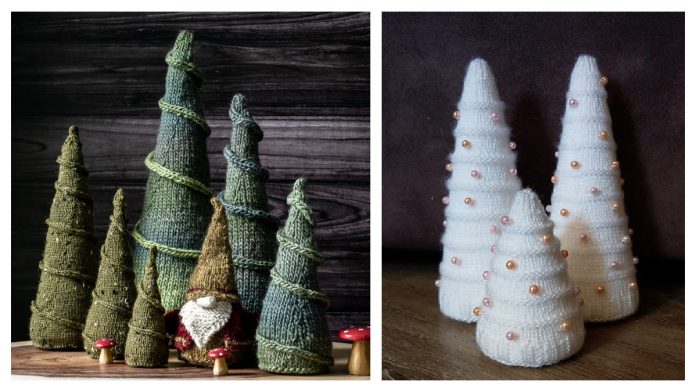 Desktop Christmas Tree Cone Knitting Patterns