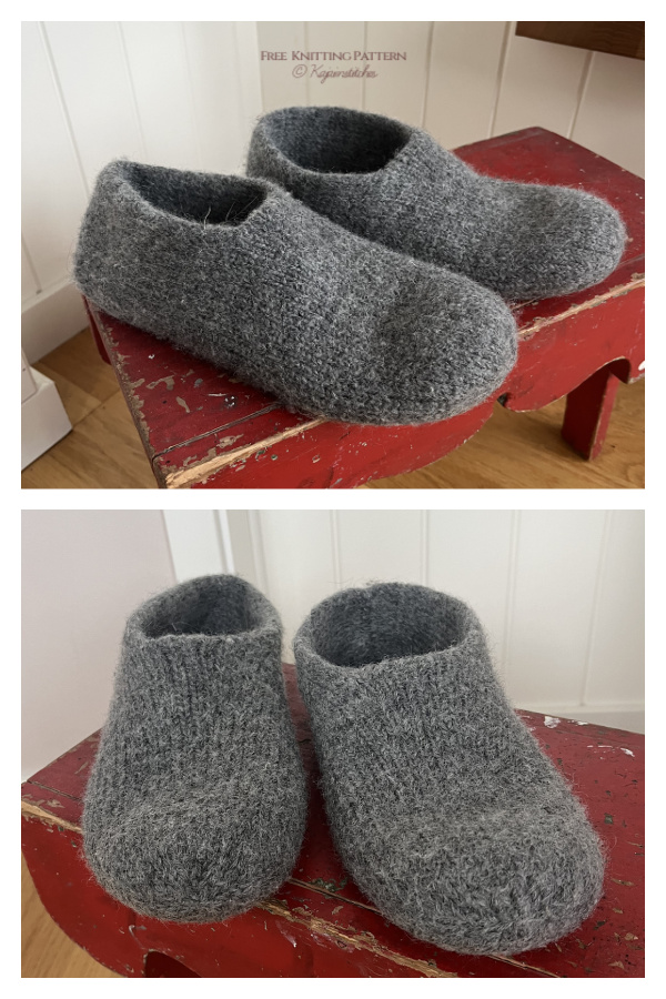 Double Slippers Free Knitting Pattern