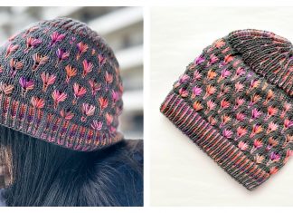 Embroiknit Stitch Beanie Hat Knitting Pattern