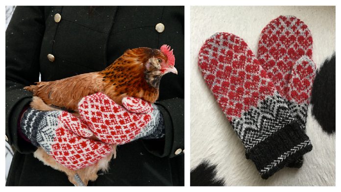 Jorid's Christmas Heart Mittens Free Knitting Pattern