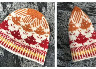Maple Leaves Hat Free Knitting Pattern