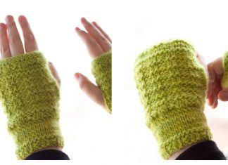 Waffle Stitch Fingerless Gloves Free Knitting Pattern