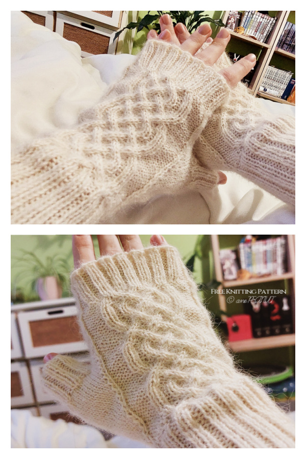 Celtic Fingerless Gloves Free Knitting Pattern