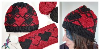 Amore Hearts Hat Set Knitting Pattern Free by 1/09/2024