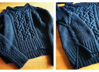 People Cabled Pullover Sweater Free Knitting Pattern