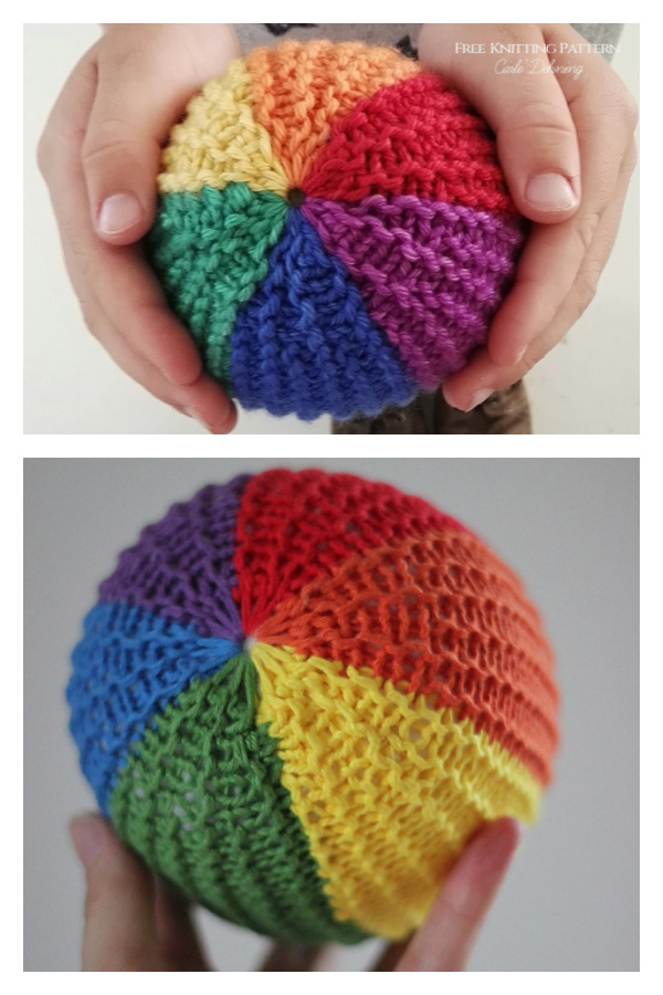 Soft Rainbow Ball Free Knitting Pattern