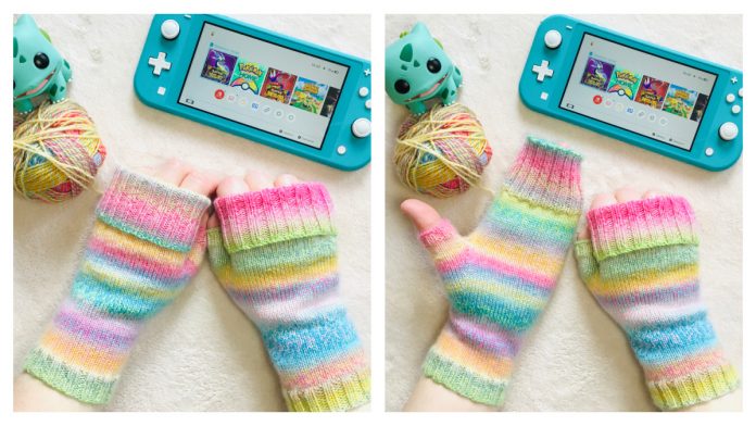 Warm and Simple Fingerless Gloves Free Knitting Pattern