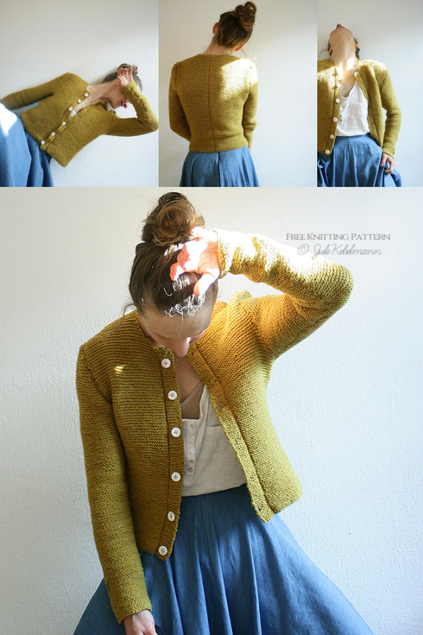 Women Ambling Alp Sweater Cardigan Free Knitting Pattern