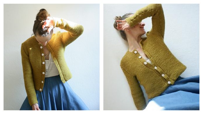 Women Ambling Alp Sweater Cardigan Free Knitting Pattern