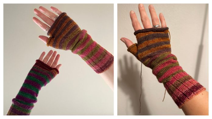 Woodland Fingerless Mitts Free Knitting Pattern