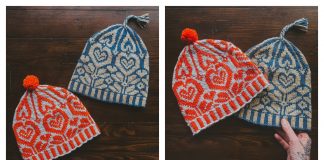 Cold Hearts Hat Knitting Pattern