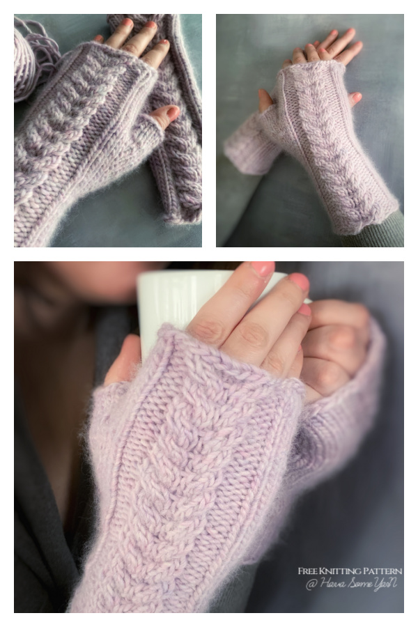 Snuggle Fingerless Gloves Free Knitting Pattern