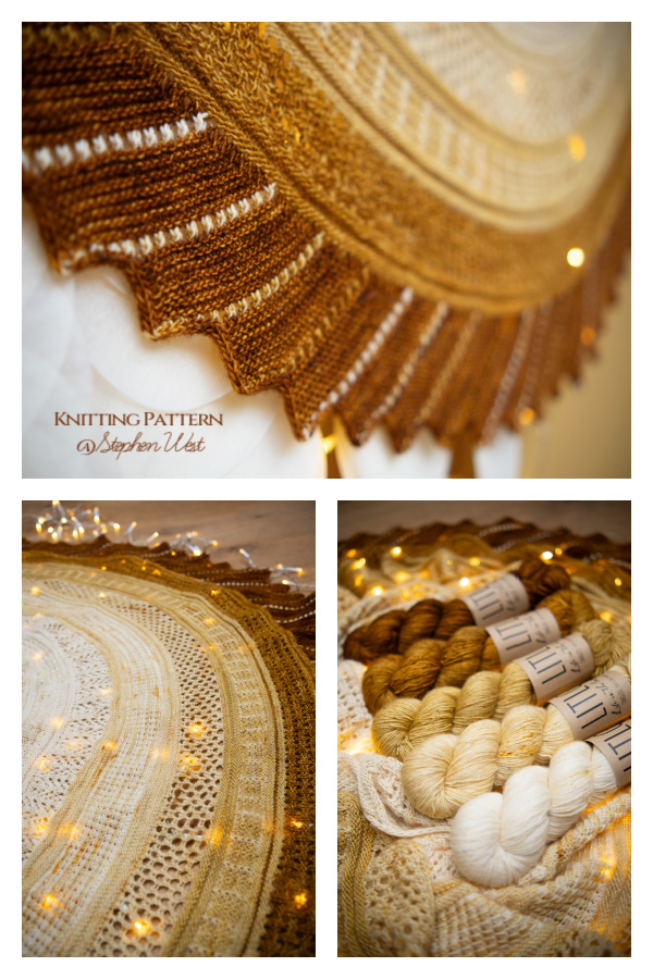 Glittering Snowscape Shawl Knitting Pattern