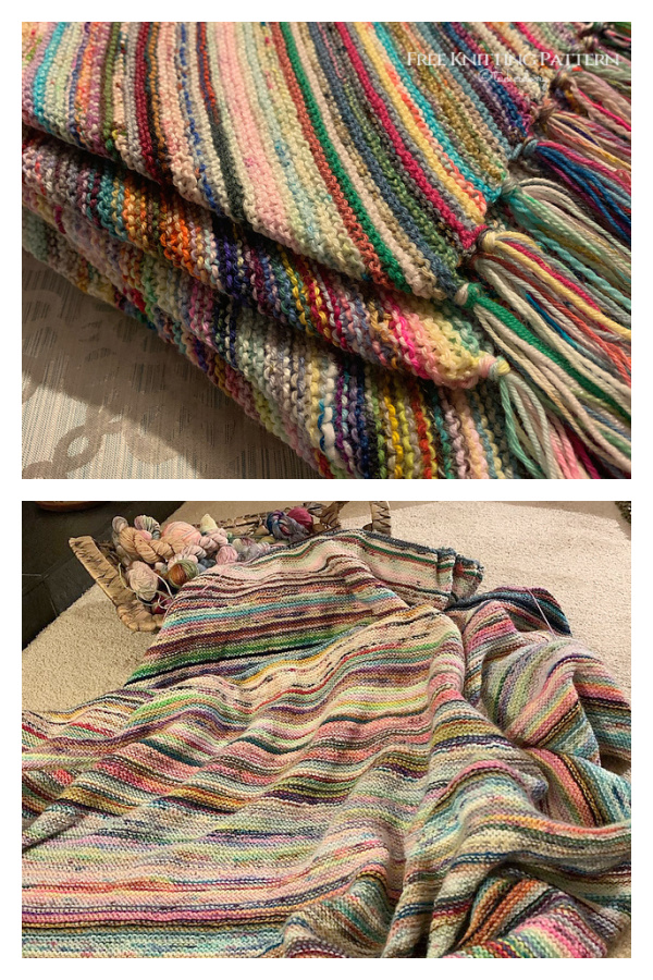 Scrappy Excavation Blanket Free Knitting Pattern 