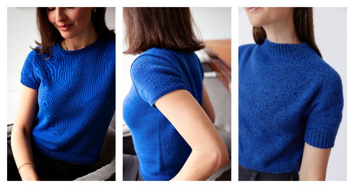 Blue Summer Tee Top Knitting Patterns