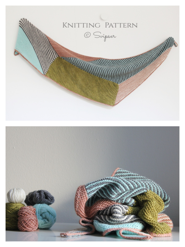 Garter Stitch Vertices Unite Shawl Knitting Pattern
