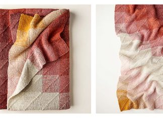 Mitered Corner Blanket Free Knitting Pattern