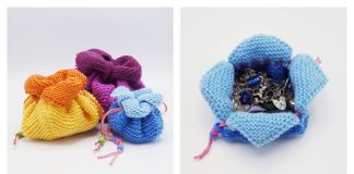 Petal Pouches Free Knitting Pattern