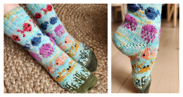 Under the Sea Mosaic Socks Free Knitting Pattern - Knitting Pattern