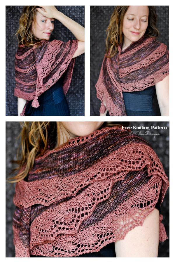 Merlot Lace Shawl Free Knitting Pattern