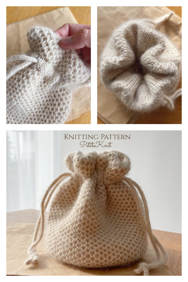 Drawstring Honey Bucket Bag Knitting Pattern