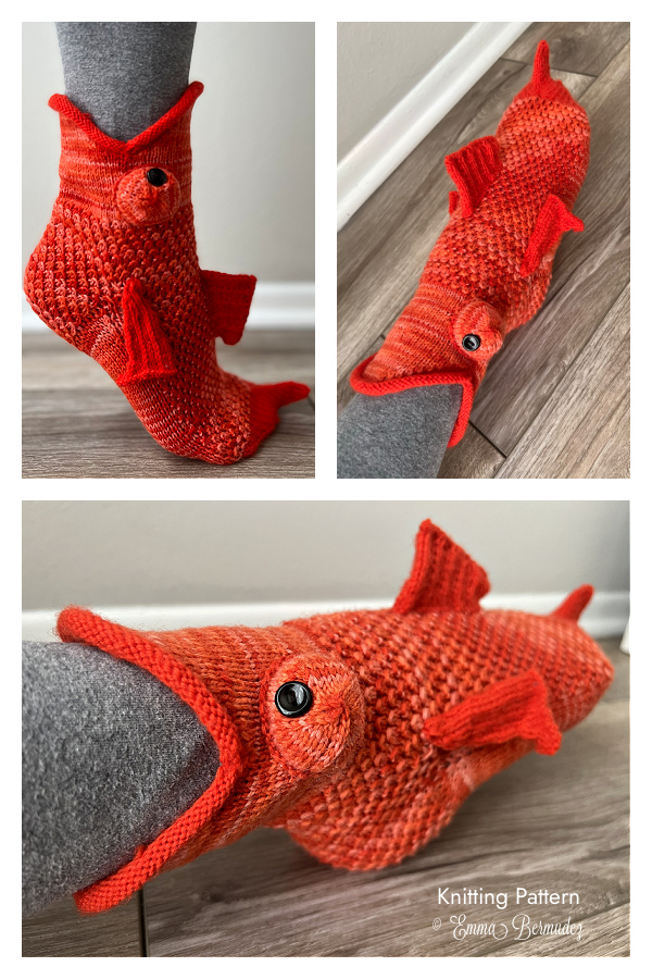 Bubbles Fish Socks Knitting Pattern