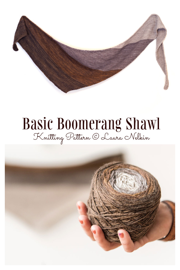 Basic Boomerang Shawl Knitting Pattern