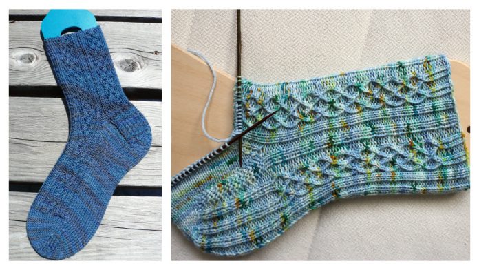 Celtic Denim Sock Free Knitting Pattern