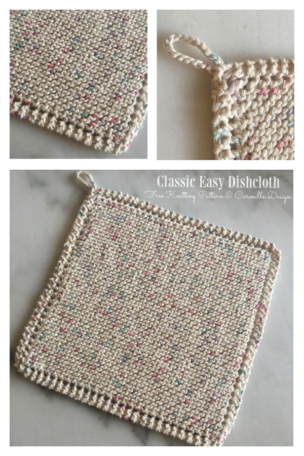 Classic Easy Dishcloth Free Knitting Pattern