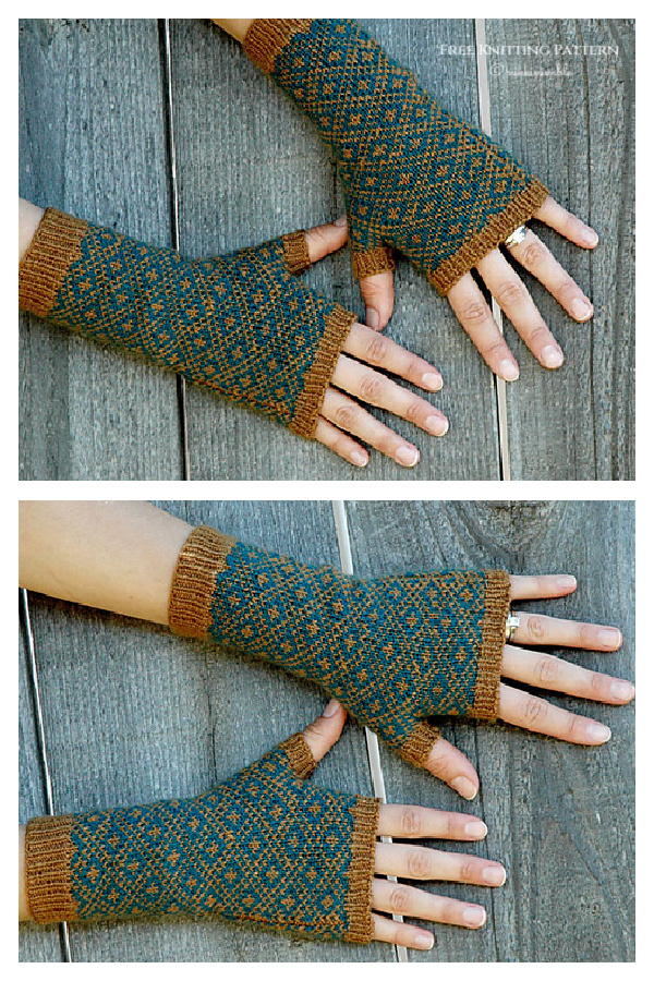 Endpaper Mitts Free Knitting Pattern