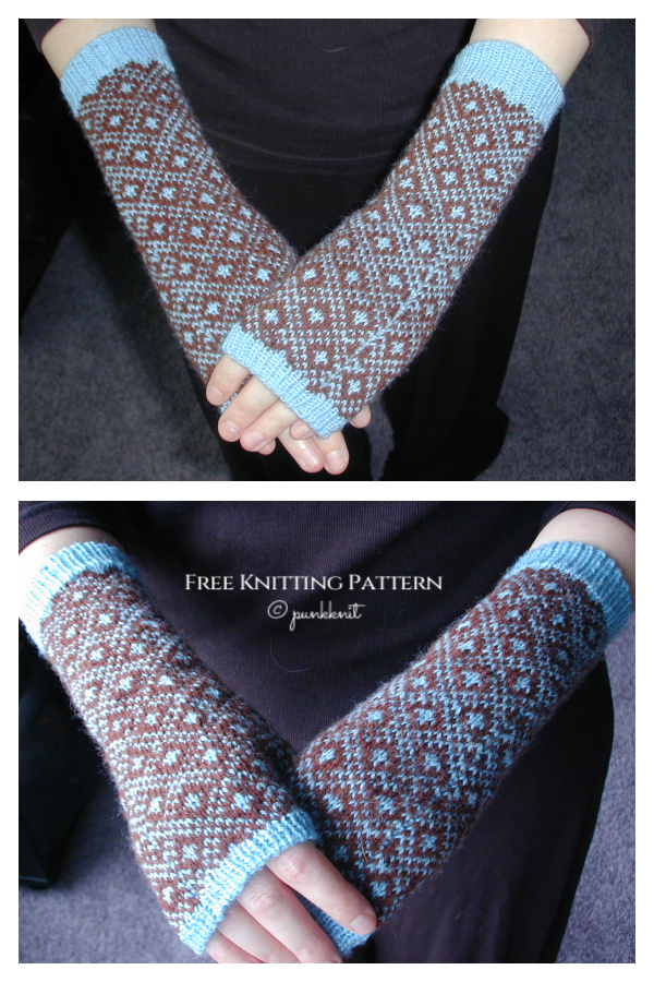 Endpaper Mitts Free Knitting Pattern