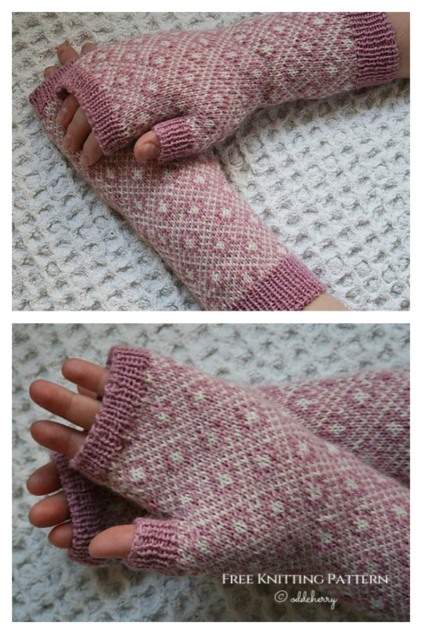 Endpaper Mitts Free Knitting Pattern