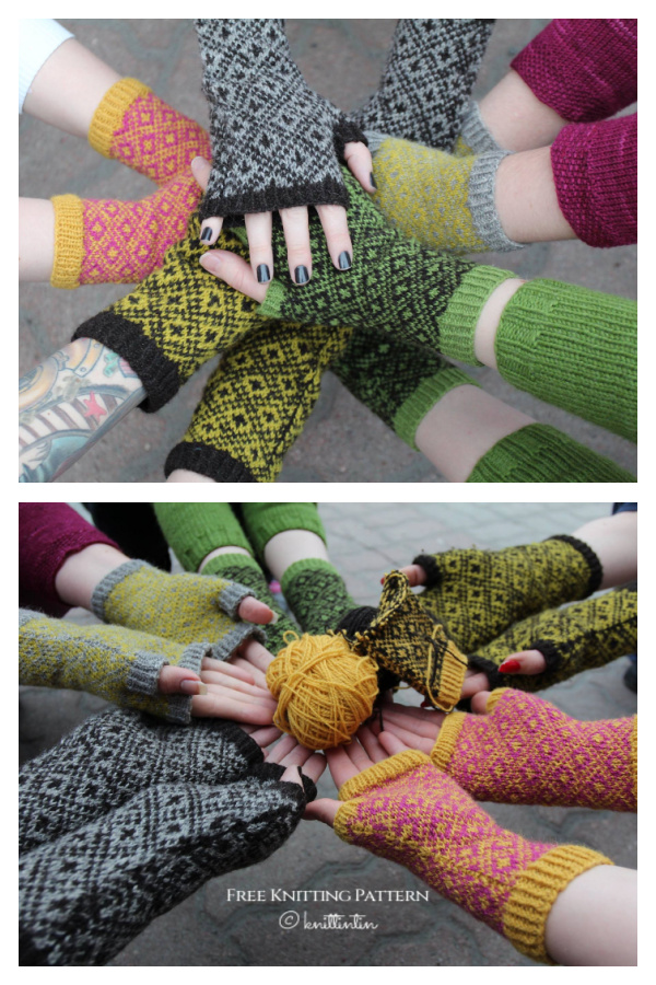 Endpaper Mitts Free Knitting Pattern