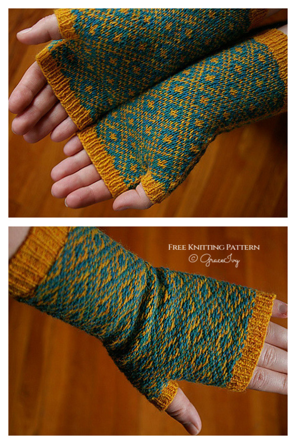 Endpaper Mitts Free Knitting Pattern