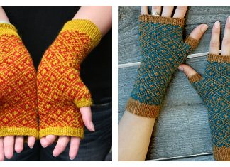 Endpaper Mitts Free Knitting Pattern