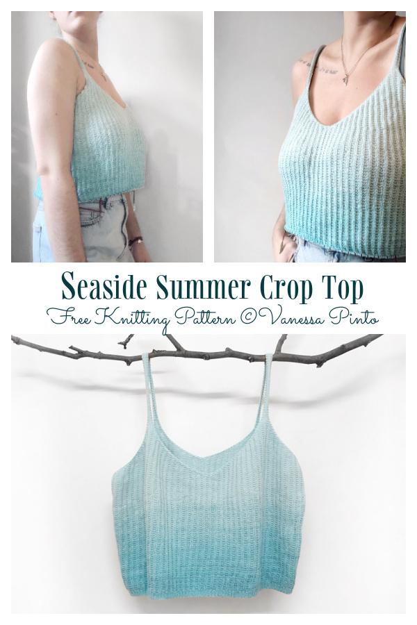 Seaside Summer Crop Top Free Knitting Pattern