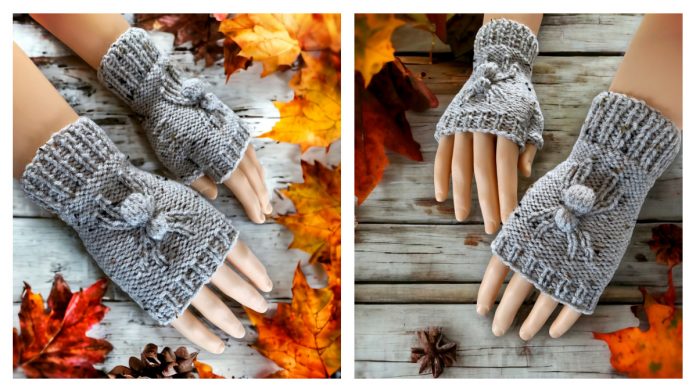 Spider Fingerless Gloves Free Knitting Pattern