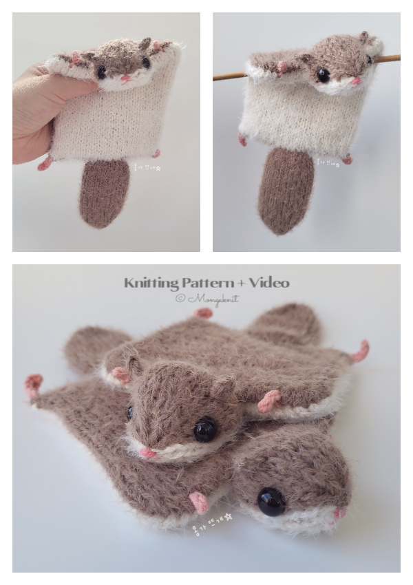 Flying Squirrel Knitting Pattern + Video Tutorial