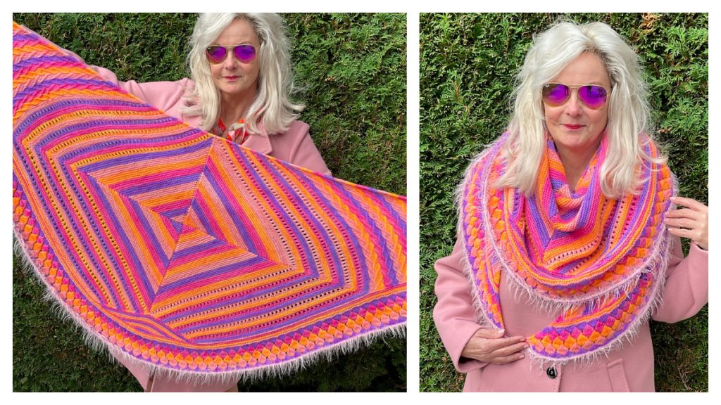 Boiled Wool Shawl, Geo Dot