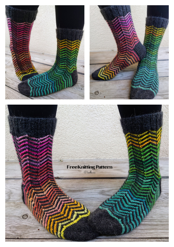 I Walk the Line Socks Free Knitting Pattern