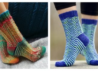 I Walk the Line Socks Free Knitting Pattern