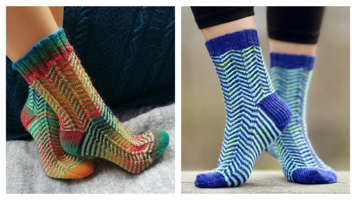 I Walk the Line Socks Free Knitting Pattern