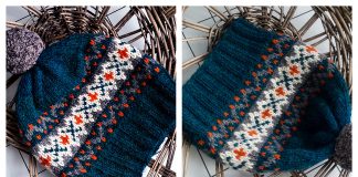 Deep Blue Colorwork Hat Free Knitting Pattern