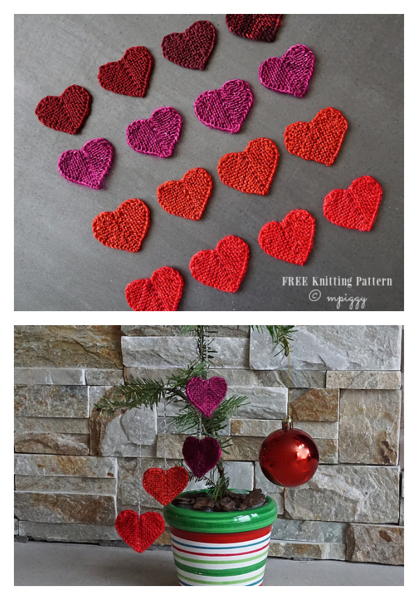 Merry Little Heart Ornament Free Knitting Pattern