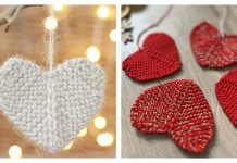 Flat Heart Ornament Free Knitting Patterns