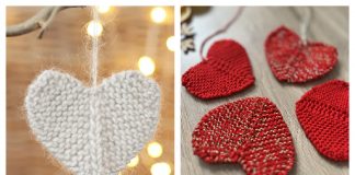 Flat Heart Ornament Free Knitting Patterns