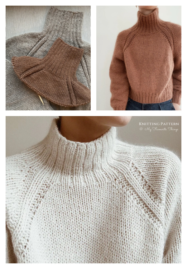 High Neck Pullover Sweater Knitting Pattern