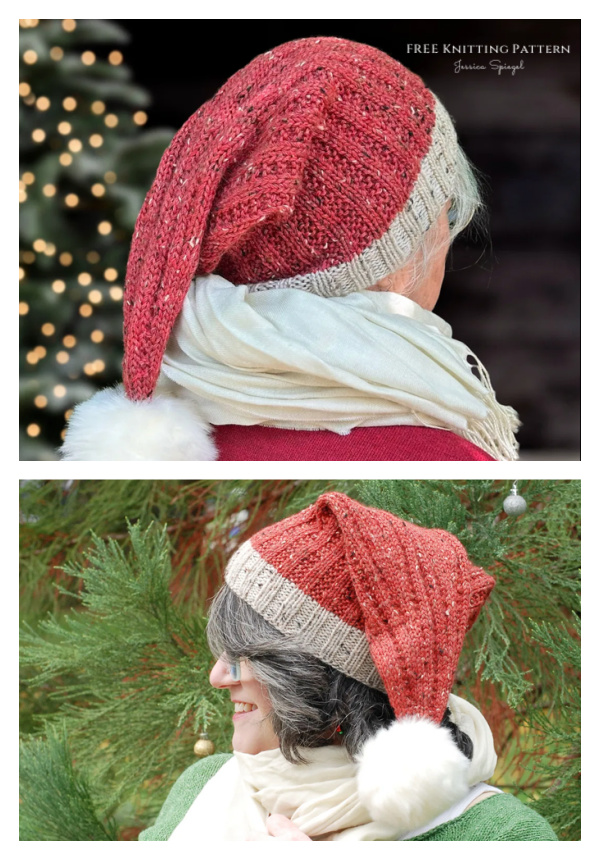 Rustic Red One Santa Hat Free Knitting Pattern