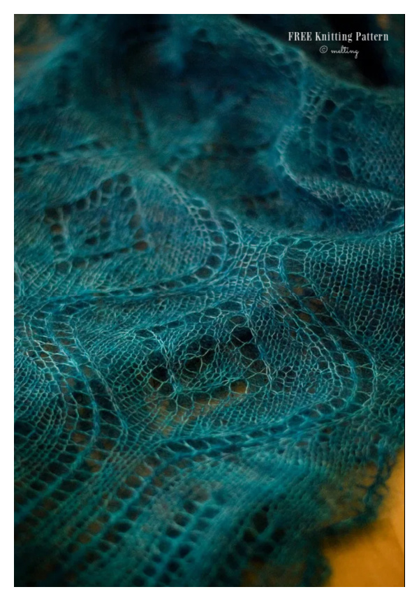 Seascape Stole Lace Shawl Free Knitting Pattern